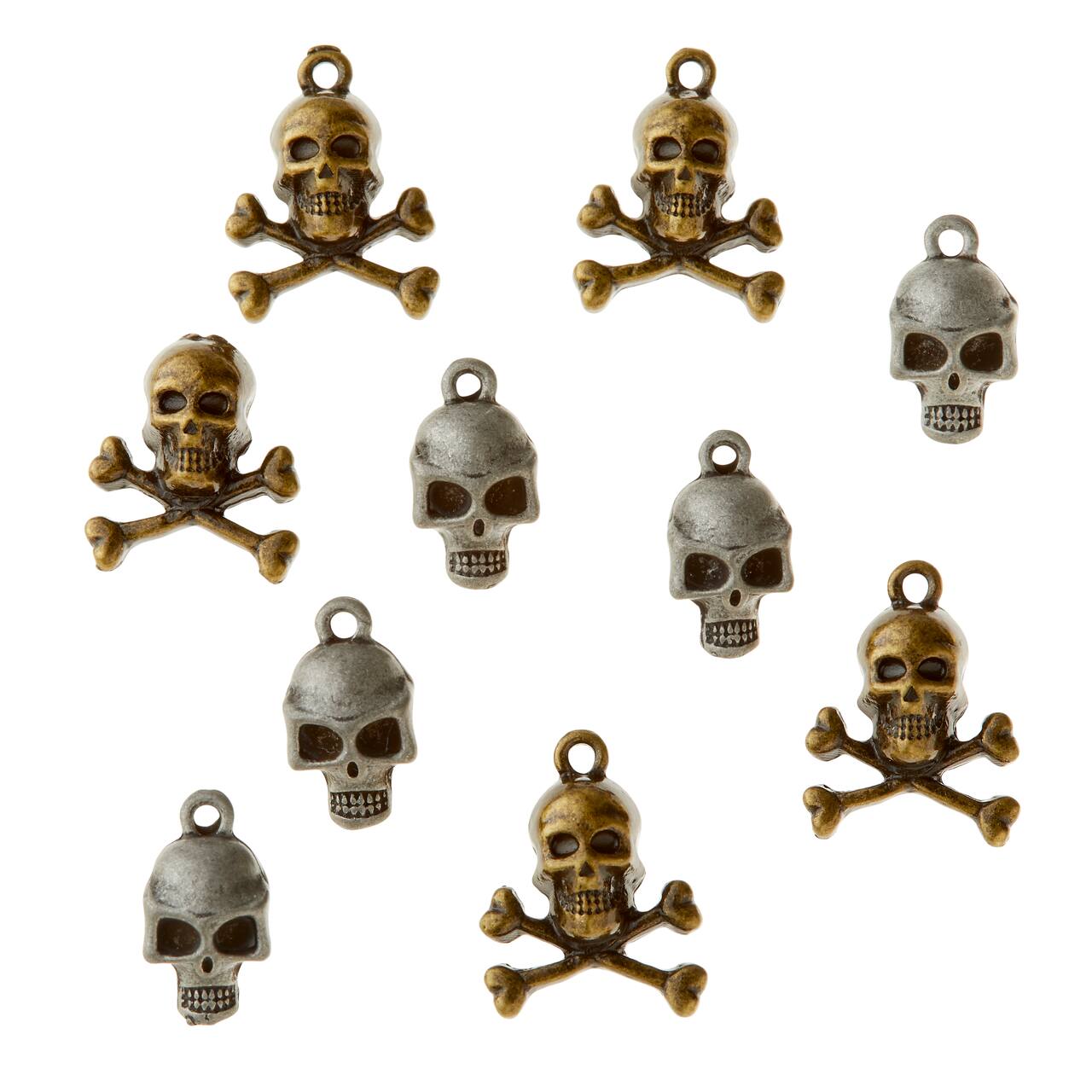 12 Packs: 10 ct. (120 total) Found Objects™ Skull Charms by Bead Landing™